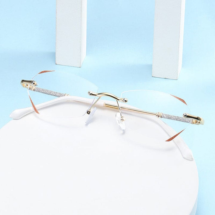 Modische randlose Anti-Blaulicht Lesebrille