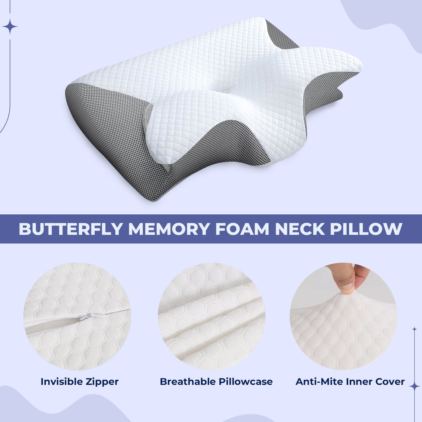 Kissenbezug für Butterfly Memory Foam Kissen Karnz