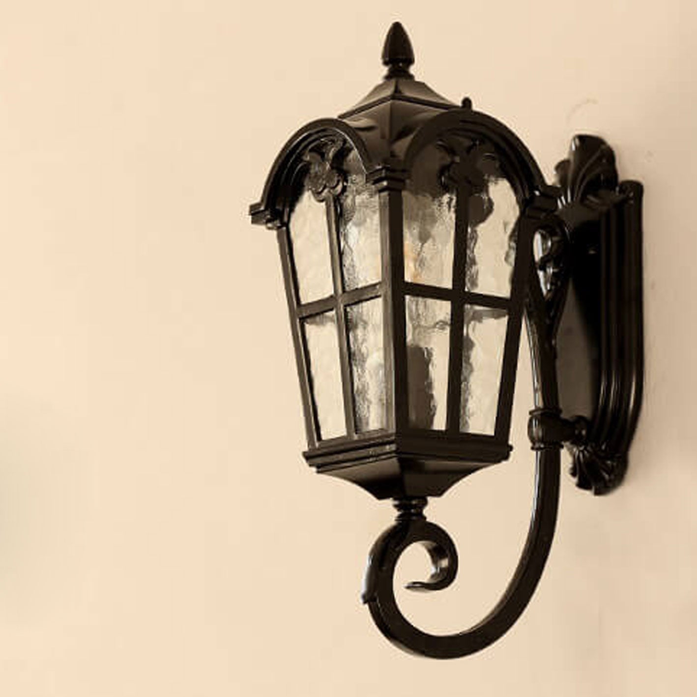 Europäische Retro-Wandlaterne aus Glas und Aluminium, wasserdicht, für den Außenbereich, 1-flammig