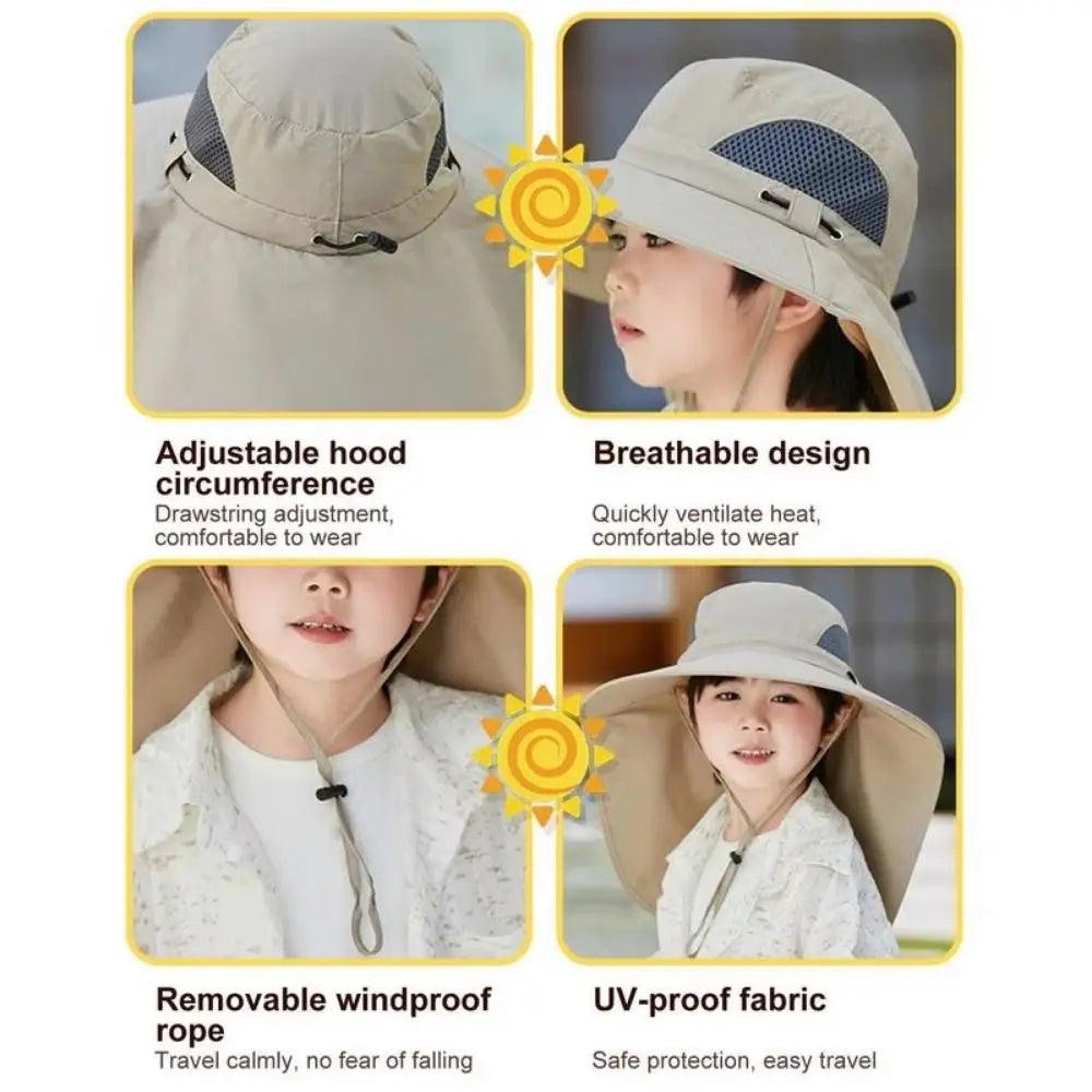 Verstellbare Kinder Sonnenfan Mütze | Karnz