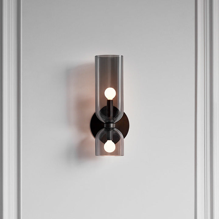 Glaswandleuchte mit Doppellampen-Design