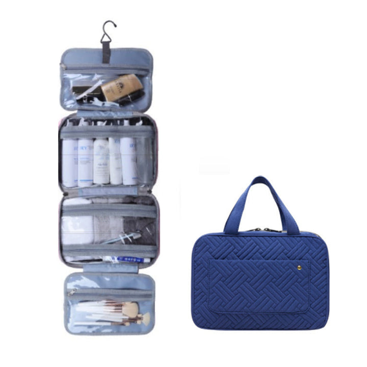Karnz | Travelique Reise-Kosmetik-Organizer | Kompakt & Wasserabweisend | Mit 4 Fächern & 360° Haken | Für Damen & Herren