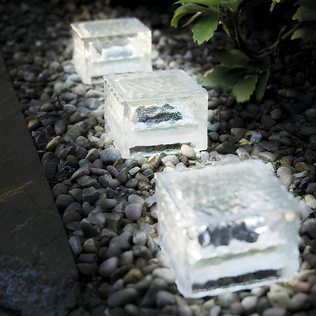 Square Creative Ice ock LED Waterproof Smart Solar Outdoor Lighting