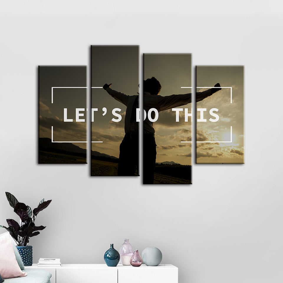 Lass es uns tun 4-teilig - Leinwand Wandkunst Gemälde