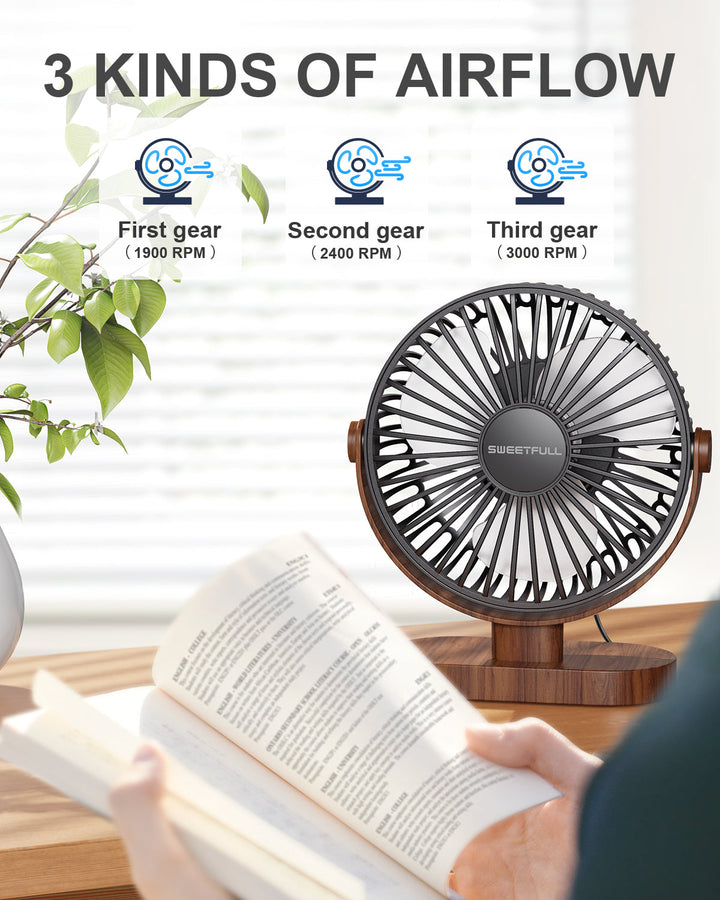6,5 Zoll USB Kleiner Tischventilator für Zuhause Büro Auto Outdoor Reisen | Karnz