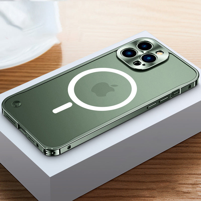 Magnetische Ladehülle mit Metallrahmen für iPhone