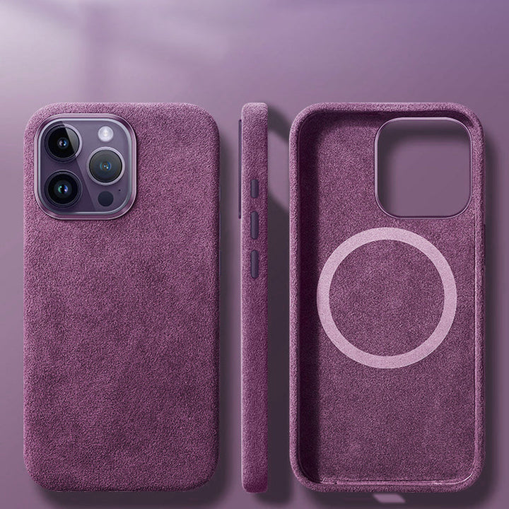 Italienisches Alcantara-Magnetcase für Iphone