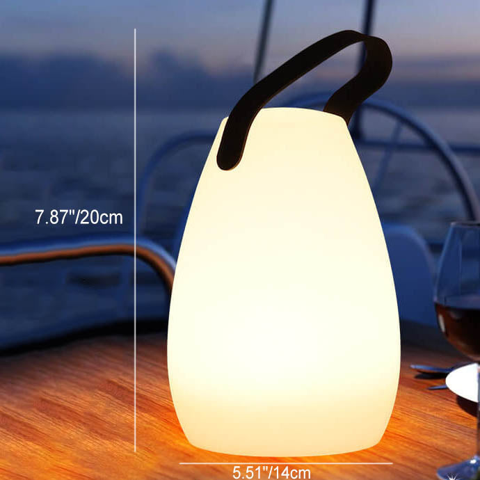 Moderne Einfachheit Kunststoff Runde Square Hand LED Tischlampe Für Outdoor Patio | Karnz
