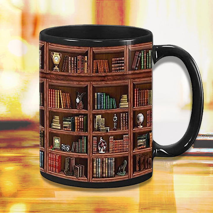 Bücherregal Keramiktasse - Geschenk für Katzenbuchliebhaber | Karnz
