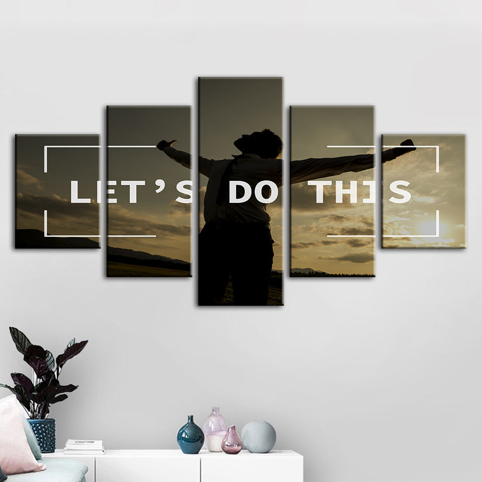 Let's Do This 5 Stück - Leinwand Wandkunst Gemälde