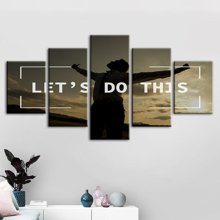 Let's Do This 5 Stück - Leinwand Wandkunst Gemälde