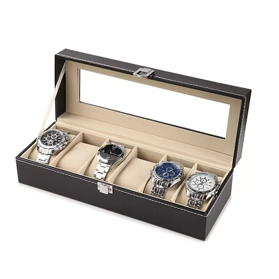 6 und 12 Slots Leder Uhren Organizer Karnz