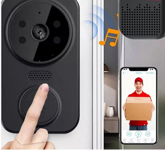 Noctiq Smart WLAN Video-Türgong - HD-Kamera, Nachtsicht, Bewegungssensor | Karnz