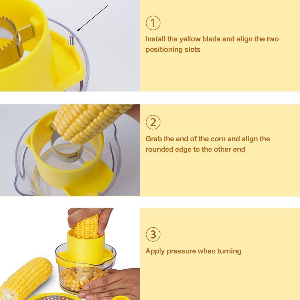 Cob Corn Stripper Mit Eingebautem Messbecher Und Reibe | Karnz