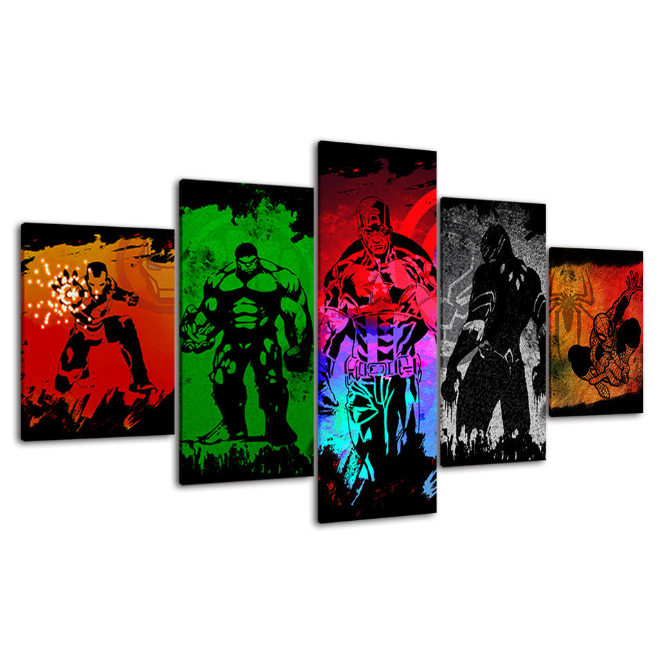 Mehrfarbiges Marvel-Superhelden-Leinwandbild
