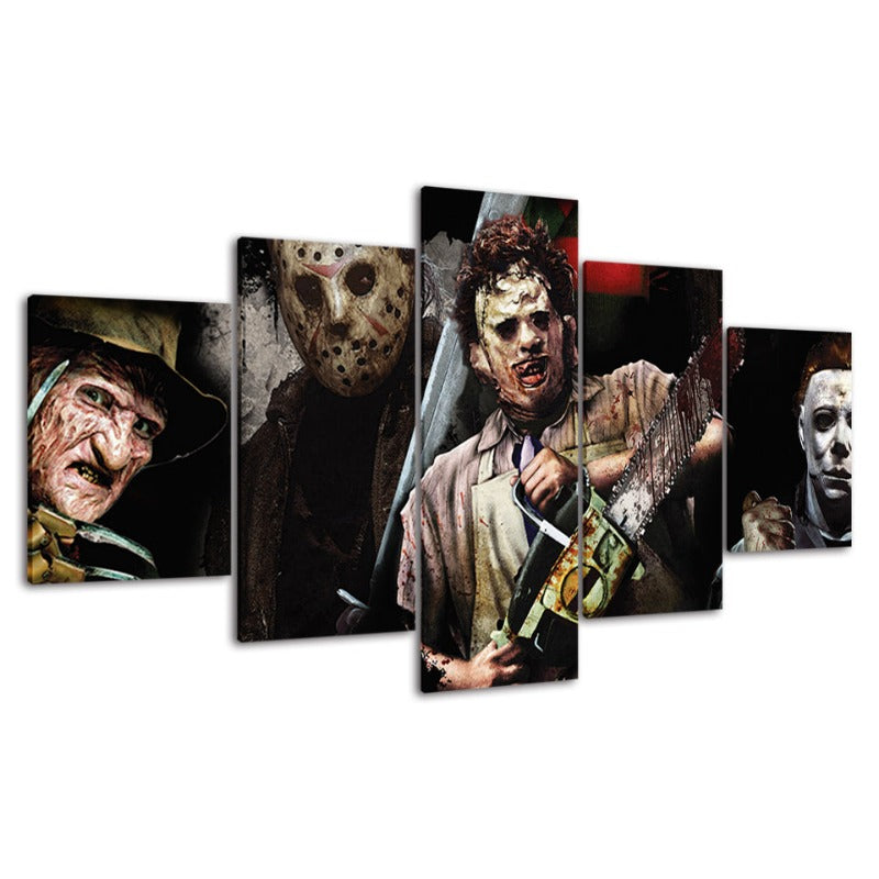 5 Teile Iconic Monster und Killer - Leinwand Wandkunst Gemälde