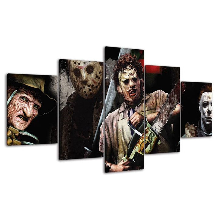 5 Teile Iconic Monster und Killer - Leinwand Wandkunst Gemälde