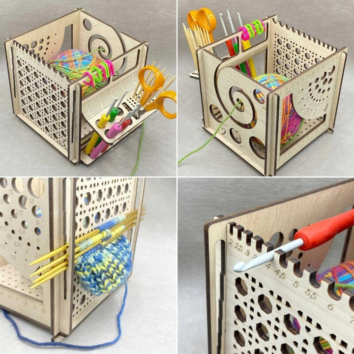 Holzschüssel All-in-One – Multifunktionales Strickwerkzeug | Karnz