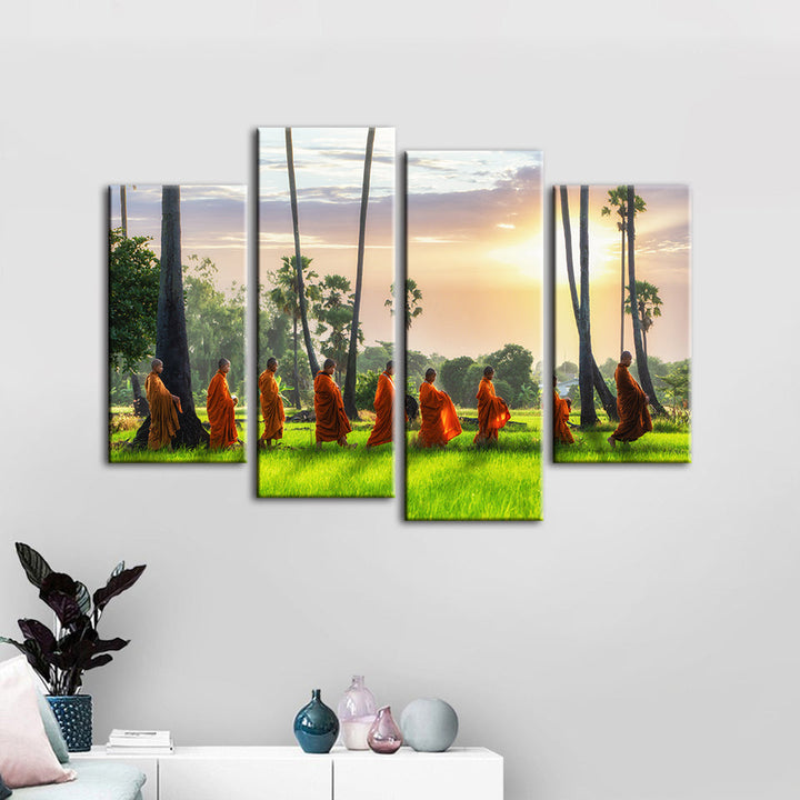 Morgen Spaziergang 4 Teile - Leinwand Wandkunst Malerei