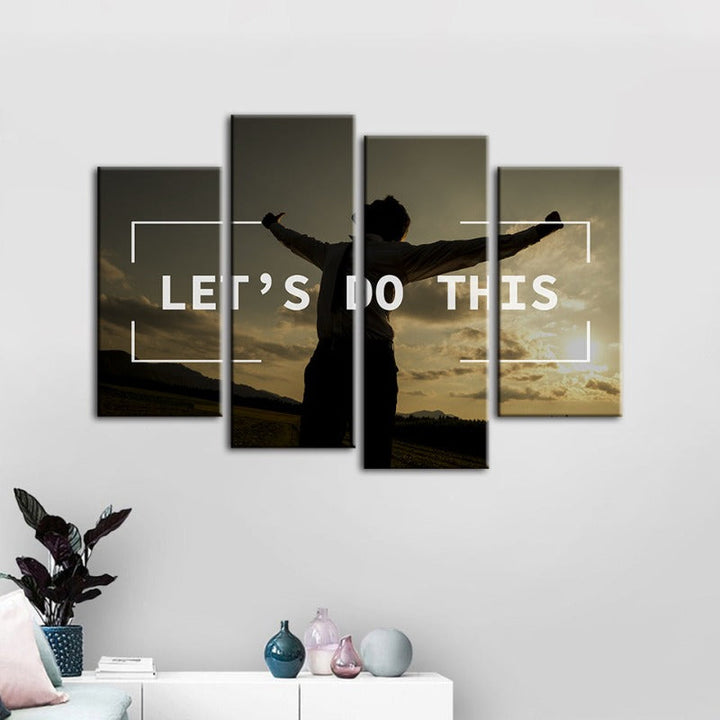 4 Stück Lass uns das machen - Leinwand Wandkunst Gemälde