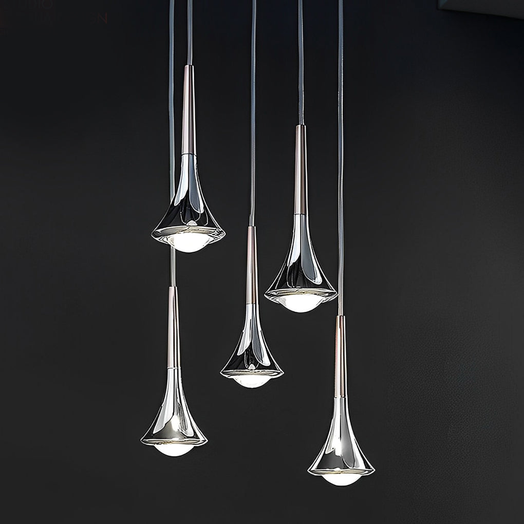 Moderne LED Pendelleuchte in Tropfenform – Verstellbarer Metalllüster für Wohnzimmer, Schlafzimmer und Esszimmer | Karnz
