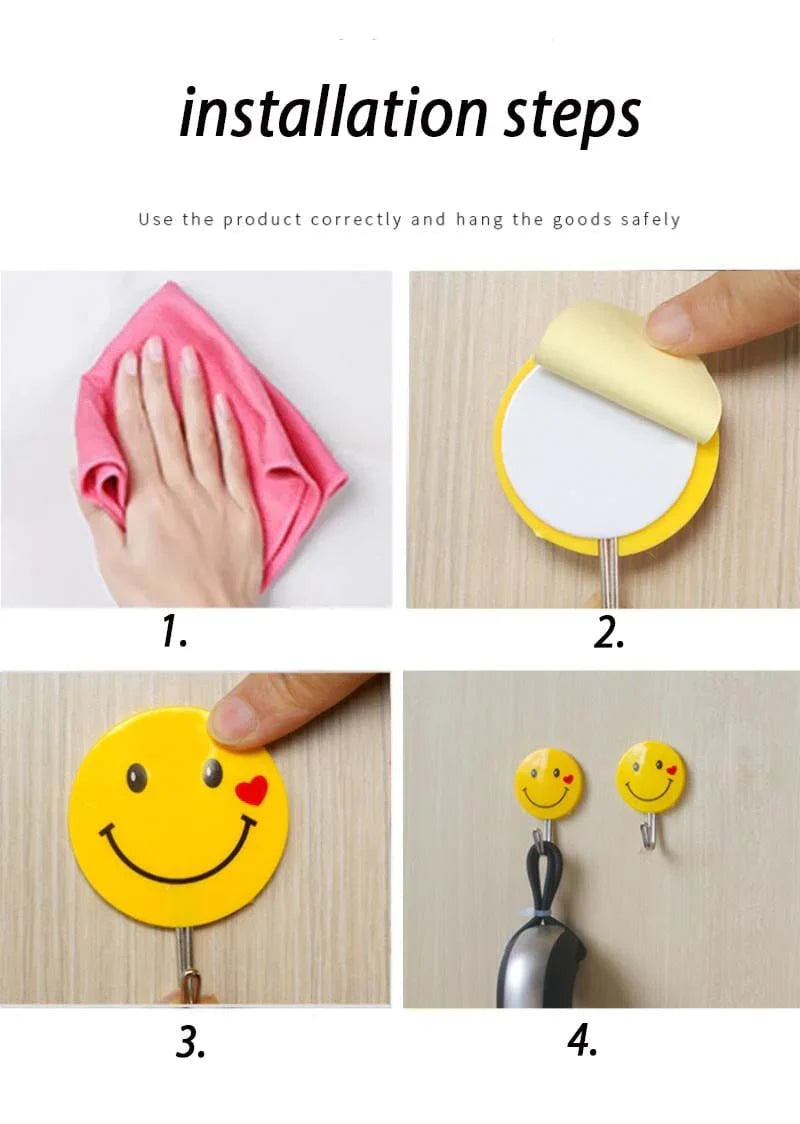 3 PCs Emoji Wandhaken Schwerlast Selbstklebender Haken Karnz