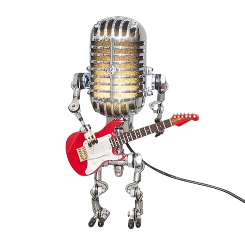 Retro-Mikrofon-Roboter-Metall-Schreibtischlampe | Karnz