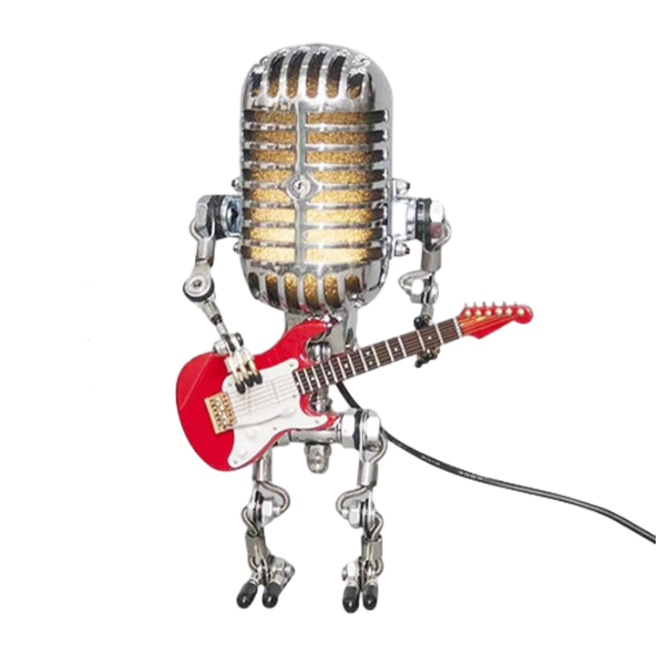 Retro-Mikrofon-Roboter-Metall-Schreibtischlampe | Karnz
