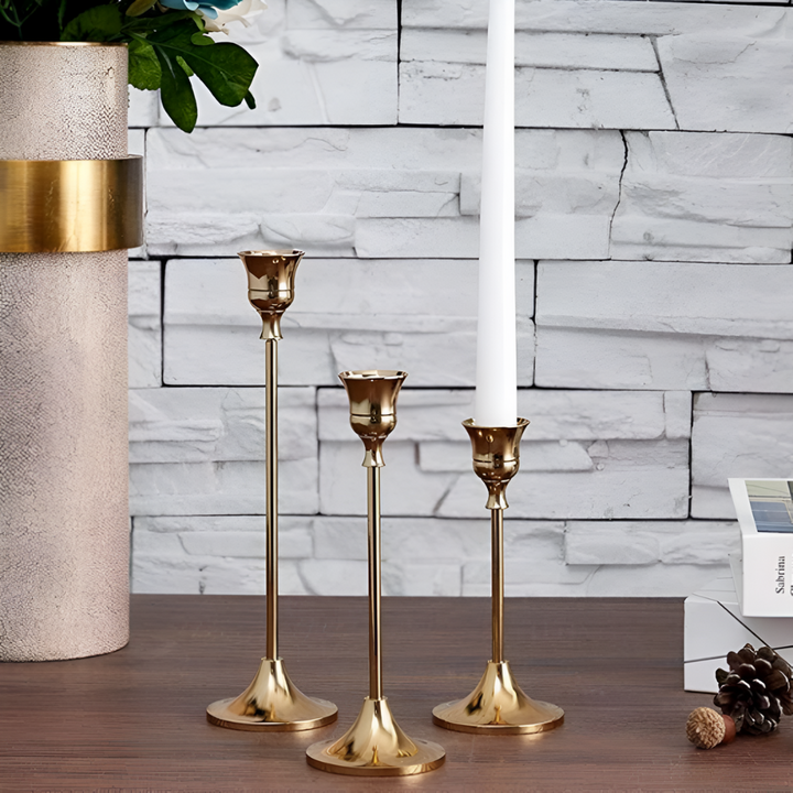 Gold Taper Kerzenhalter Set | Karnz
