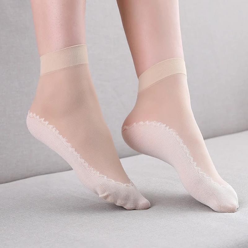 Seidige, rutschfeste Baumwollsocken, 5 Paar