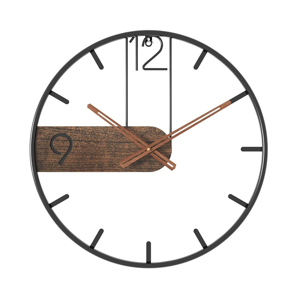 Robuste Wanduhr aus Stahl und Walnuss - Stilvolles Design für jedes Interieur | Karnz