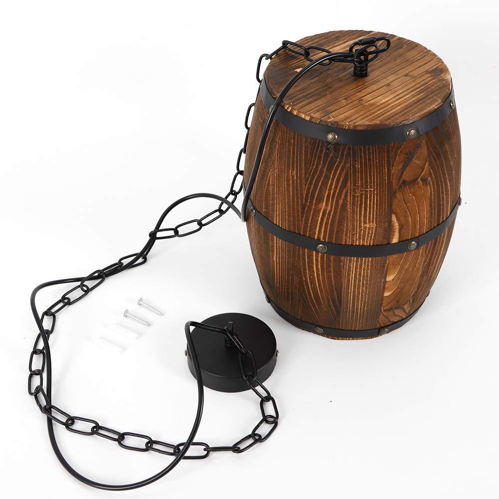 Retro Holz Weinfass Pendelleuchte | Karnz