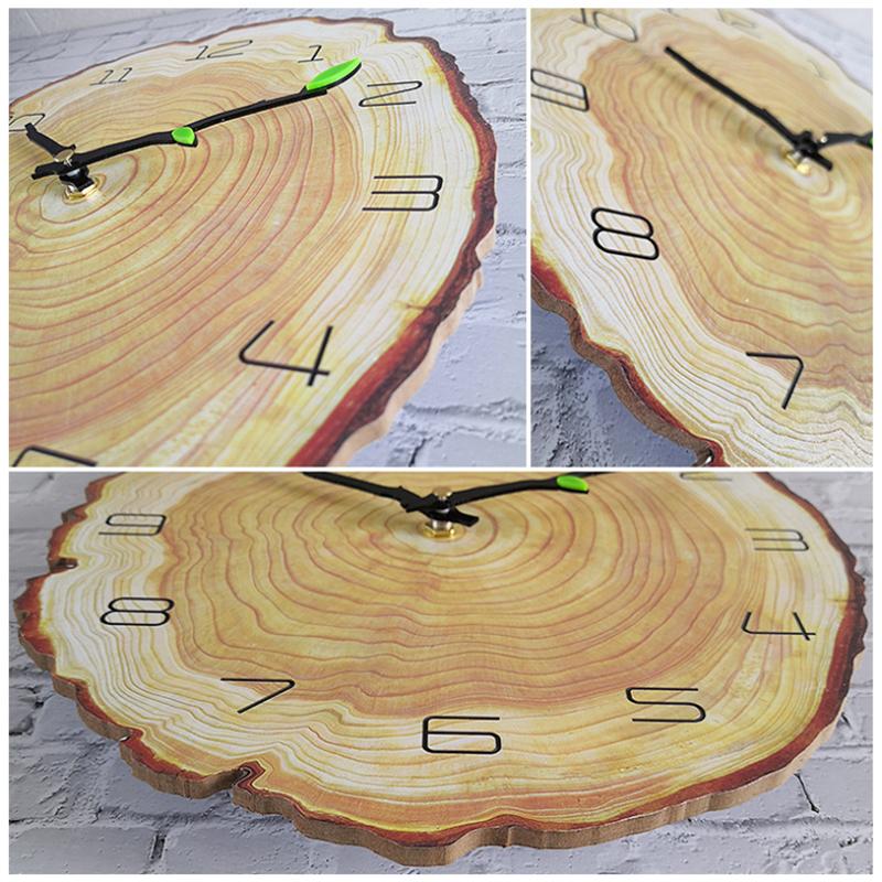 Wanduhr mit Jahresringen aus Holz