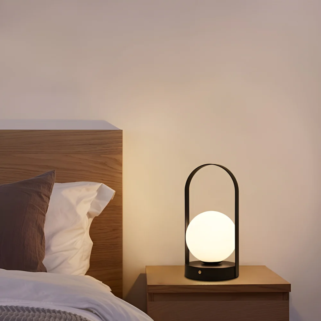 AuraLicht Drahtlose Tischlampe – Wiederaufladbare & Edelstahl Design Lampe | Karnz