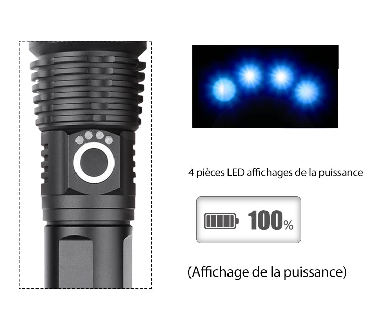 2023 Neujahrs-Limited-Time-Verkauf LED-Taktischer wiederaufladbarer Laser-Taschenlampe 90000 hohe Lumen-Kaufe 2 Gratis VIP-Versand | Karnz