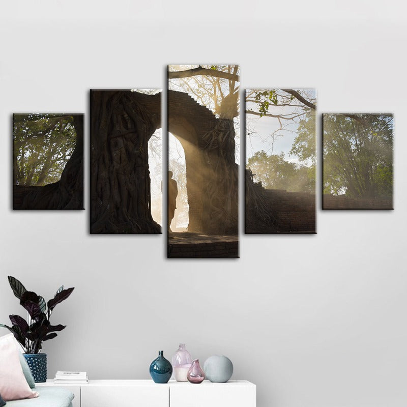 5 Stück Lone Man Natur - Leinwand Wandkunst Gemälde