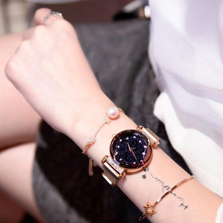 Wasserdichte Sternenhimmel Mädchen Armbanduhr | Karnz