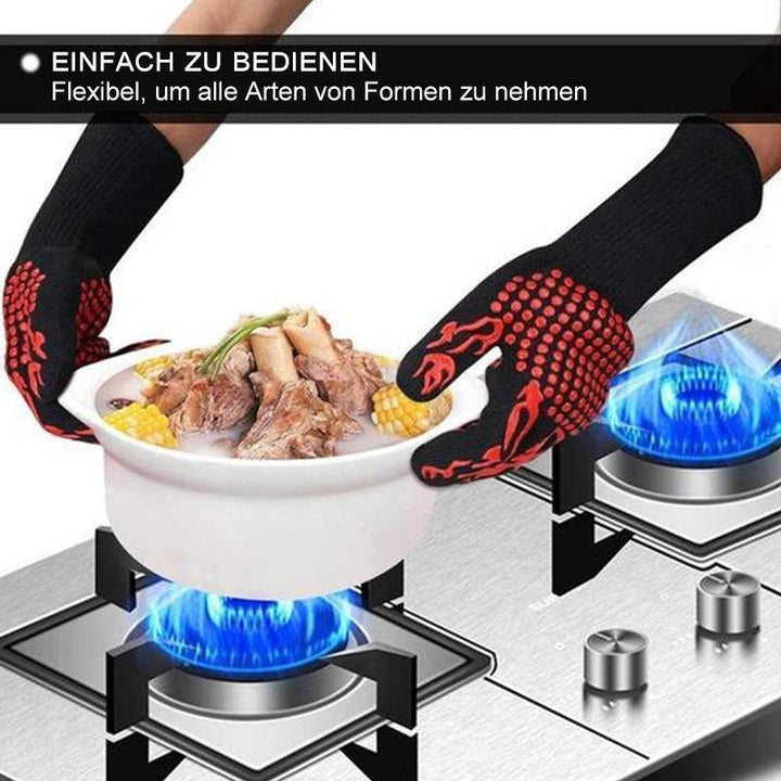 Bequee professionelle Grillhandschuhe hitzebeständige Handschuhe - 1 Paar | Karnz