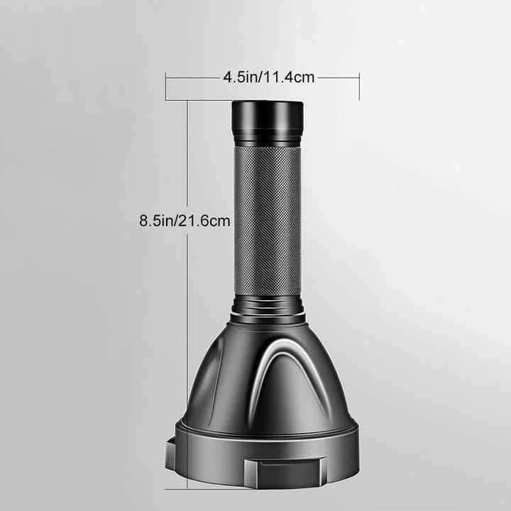 Karnz | MS18 Hochleistungs-LED-Taschenlampe | 100.000 Lumen | 18x Cree XHP70 2.0 LEDs | 2,3 km Reichweite | IP56 Wasserdicht | OLED-Statusdisplay | Inkl. Akku-Pack