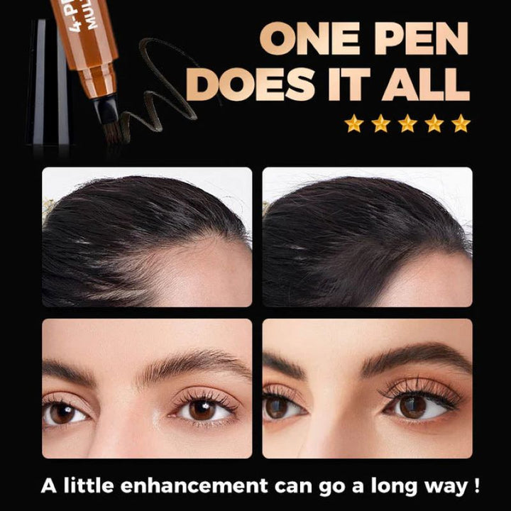Ultrafeiner, vierzackiger, langanhaltender, wasserfester Microblading-Augenbrauenstift für ein natürliches Aussehen