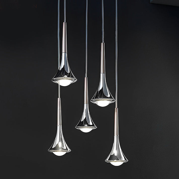 Moderne LED-Pendelleuchte in Tropfenform – Adjustae Metall-Kronleuchter für Wohnzimmer, Schlafzimmer und Esszimmer