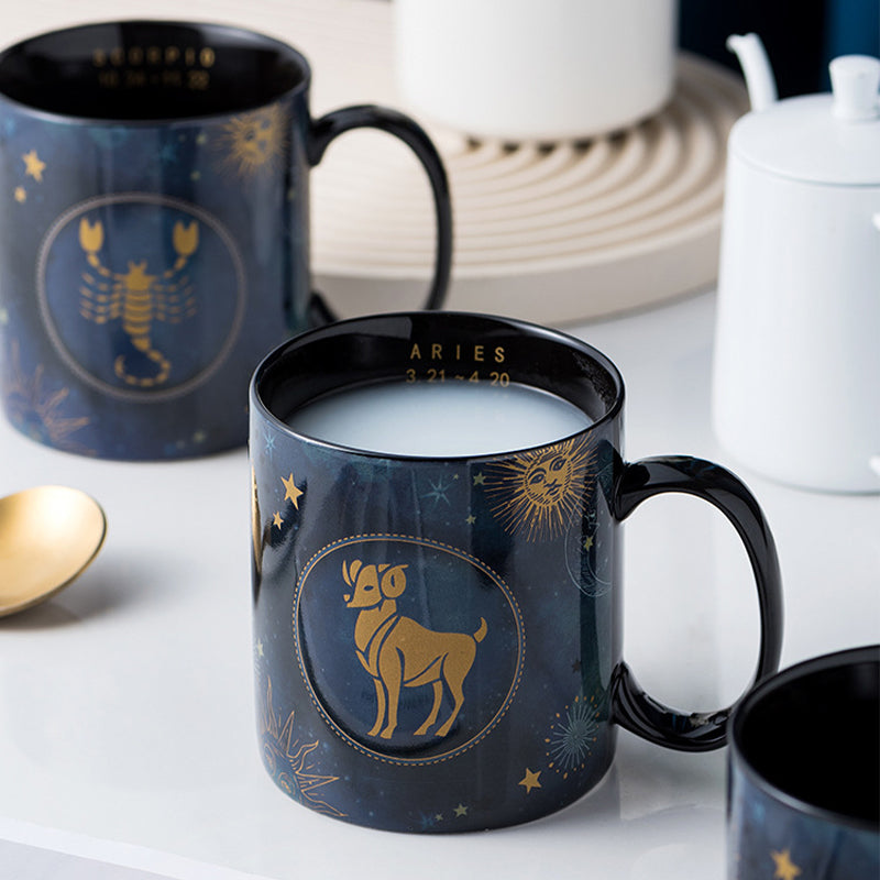 12 Konstellationen Tasse Kobalt Blau Keramik Kaffeetasse | Karnz