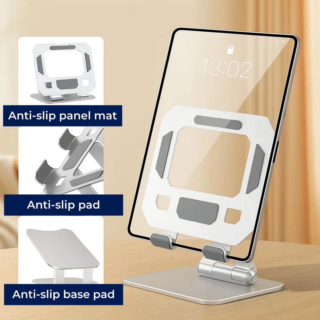 DeskEase | Verstellbarer Tablet-Ständer – Ergonomischer Komfort – Rutschfestes faltbares Design – Ideal für Arbeit, Studium, Reisen und Videoanrufe Karnz