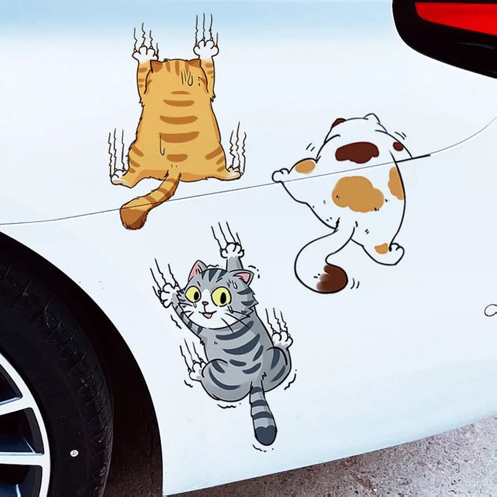 Niedliche Katzen Cartoon Aufkleber für Autos, 3 Stk. | Karnz