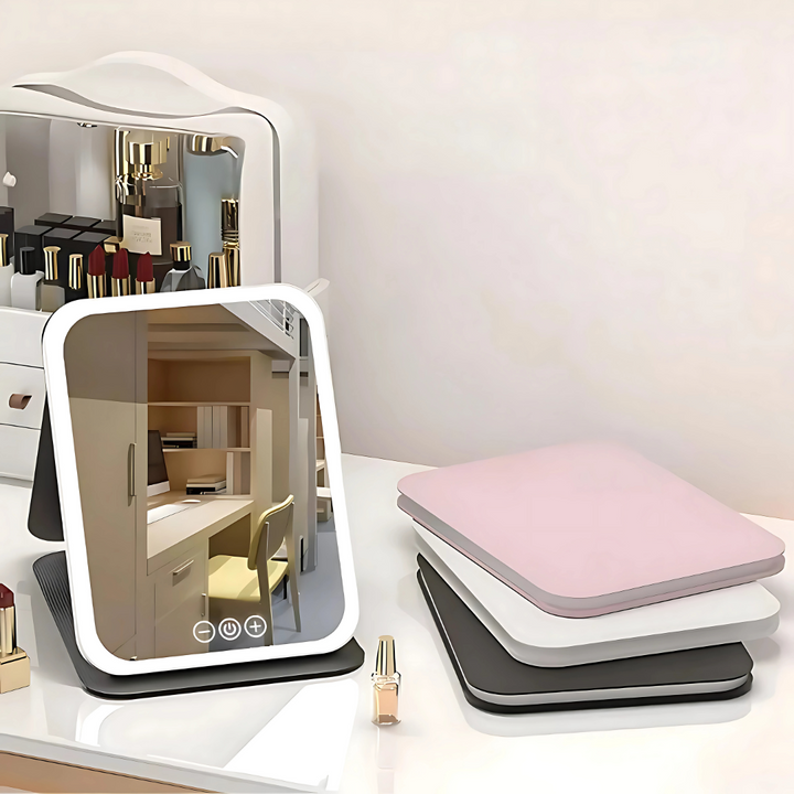 Verstellbare 3-Farben-Beleuchtung – Wiederaufladbares tragbares Design – Perfekt für Reisende & Beautyliebhaber Karnz
