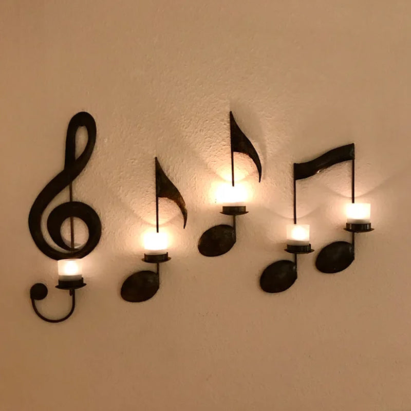 Schwarze musikalische Note Wandlampe | Karnz