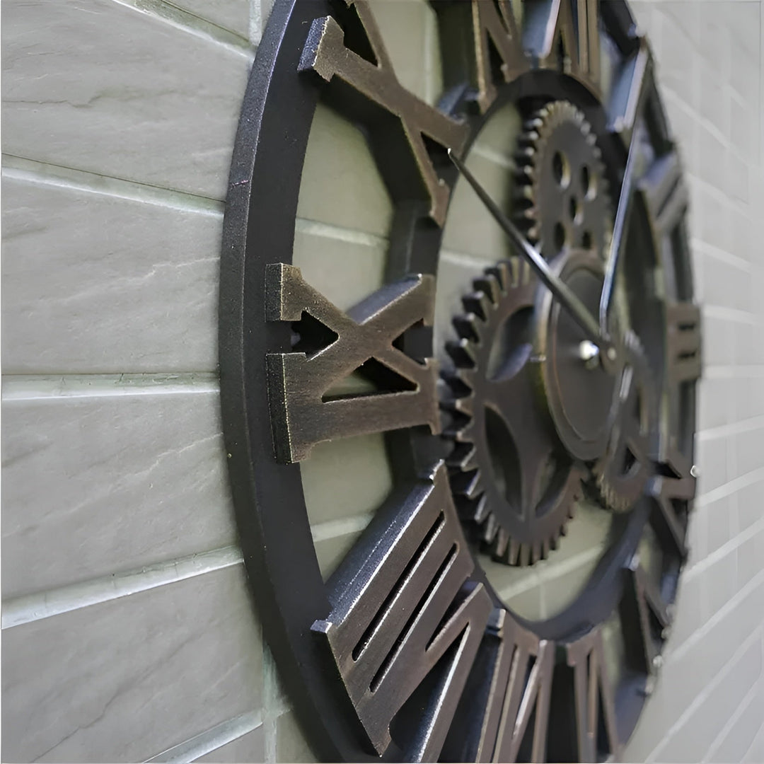 Wanduhr im Zahnraddesign – Industriedesign für stilvolle Wanddekoration | Karnz