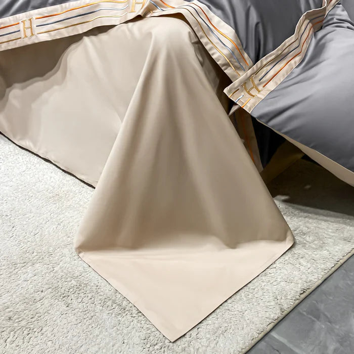 Satin Baumwolle Bestickte Bettwäsche Set - Luxora | Karnz