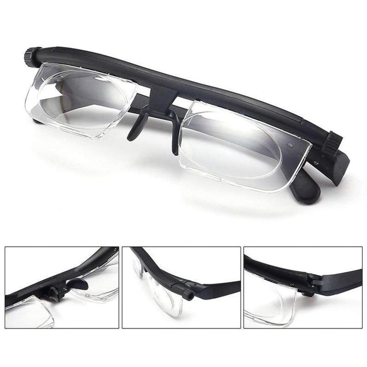 Sandsberg | Fokussierbare Lesebrille Unisex | Einstellbare Zoom-Linse | Schwarz