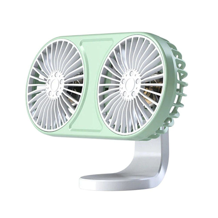 360° drehbarer Dual-Head USB Auto-Ventilator mit Ambientebeleuchtung | Karnz